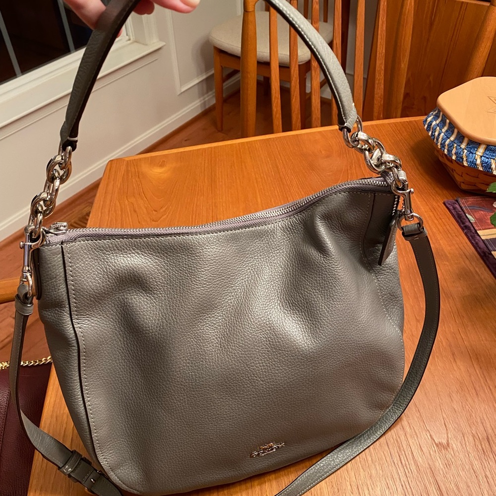 Unique grey coach bag/satchel